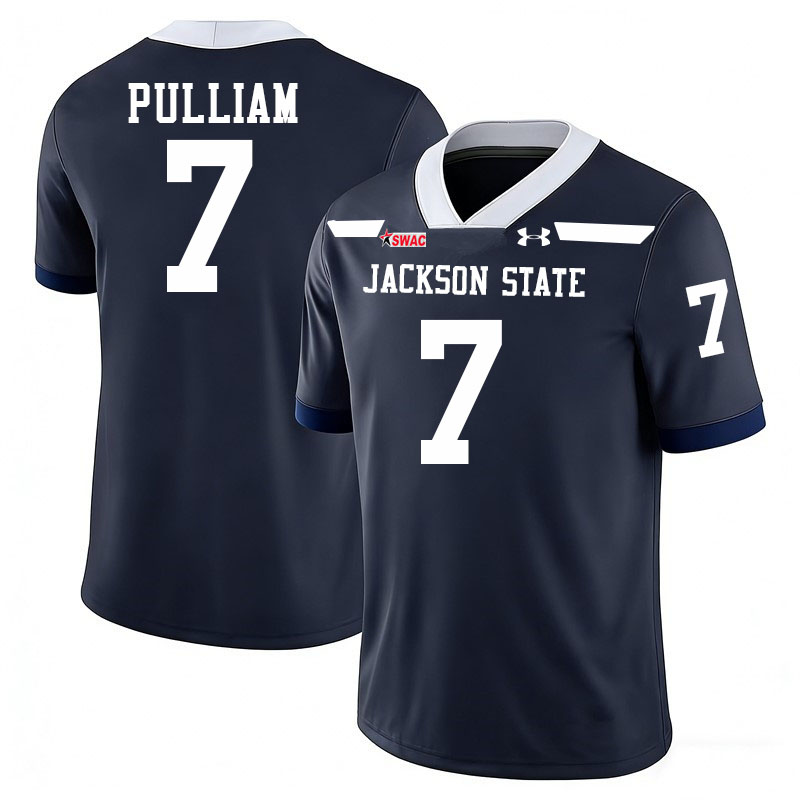 Jackson State Tigers #7 Reid Pulliam College Football Jerseys,Uniforms-Navy